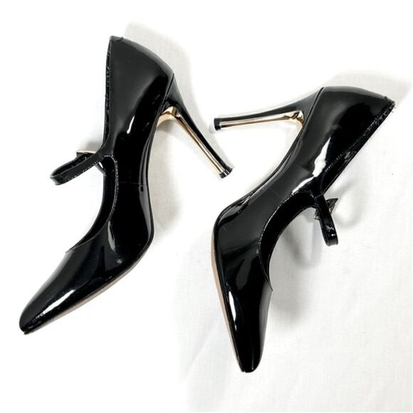 Vince Camuto Womens Heel Pumps Pointed-Toe Stiletto Patent Leather Black - Picture 2 of 7